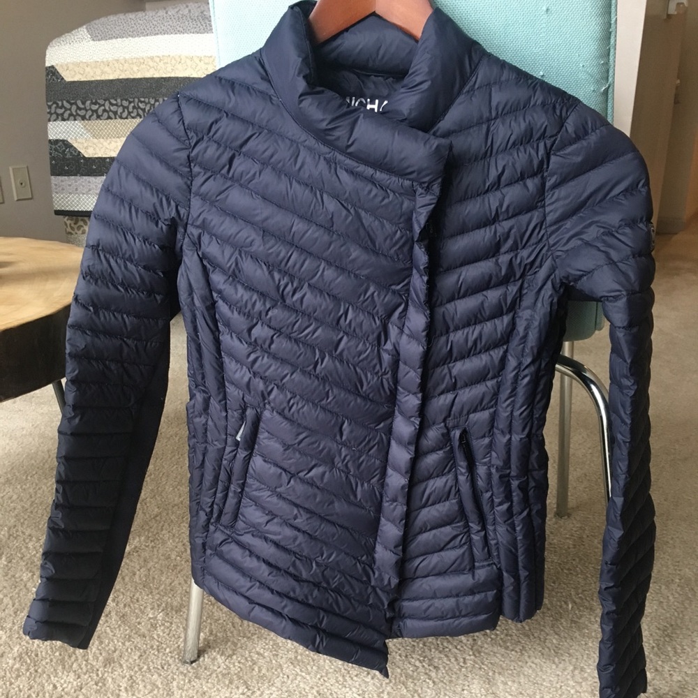 Michael Kors asymmetrical packable down jacket